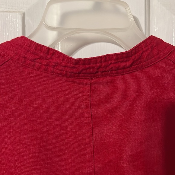 JM Collection Red Linen jacket - Picture 7 of 9